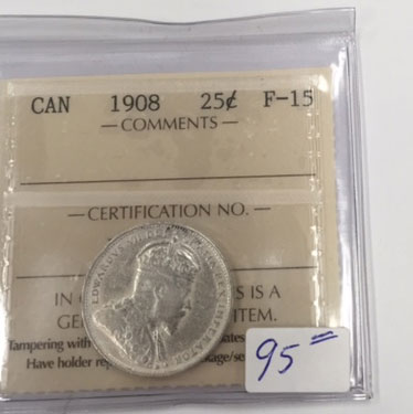 1908 Canada 25 cent